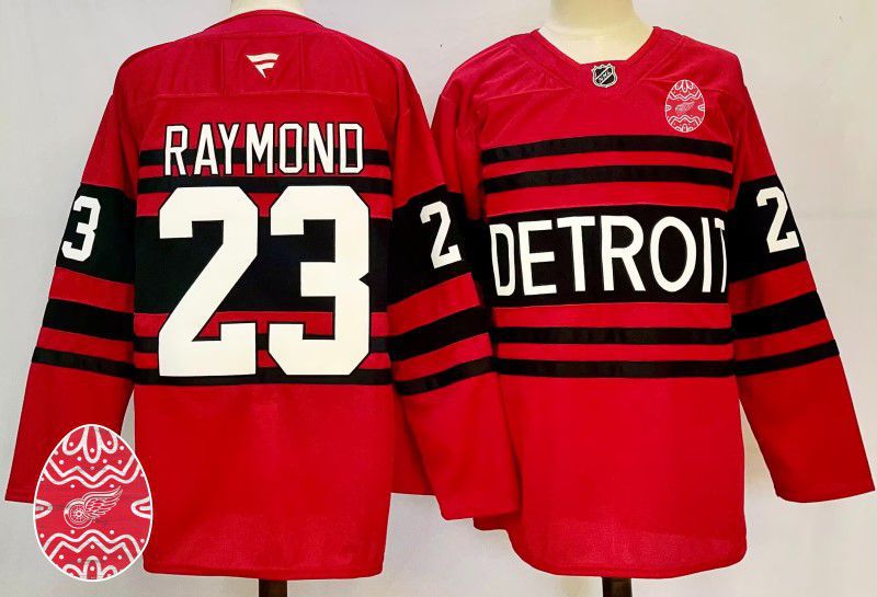 Men Detroit Red Wings 23 Raymond Red Fanatics 2025 NHL Jersey style 1